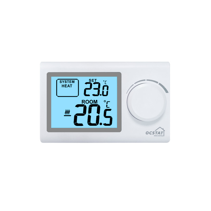 White Color Shell Digital Non Programmable Heating Room Thermostat for HVAC System