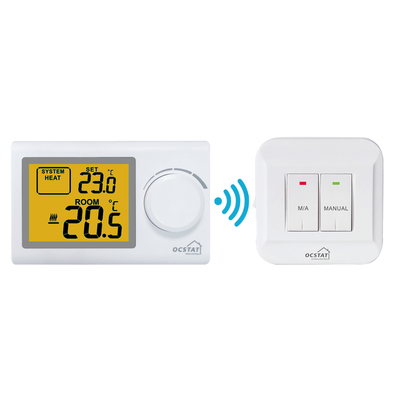 Riseem ABS Materials 868Mhz RF Non-Programmable Room Thermostat With 2*AAA Size Battery