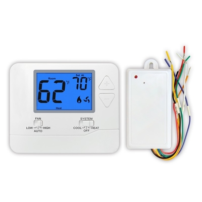 Riseem Wall - Mounted Box Non Programmable Thermostat / Heat Pump PTAC Wireless Thermostat