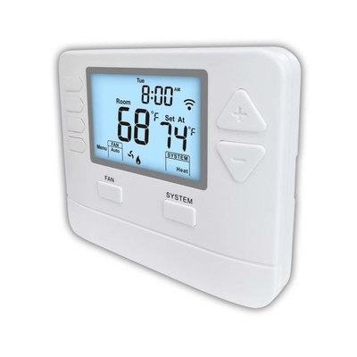 Riseem WiFi Work With Alexa ABS 24V LCD HVAC Digital 7 Day Programmable WiFi Control Home Thermostat for HVAC System