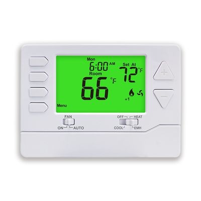 Riseem 2H/1C Heat Pump Thermostat White Display Size 5.65 Sq.in. with Auxiliary or Emergency Heat