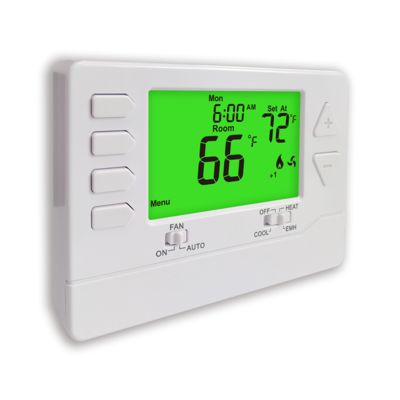 2H/1C Heat Pump Electronic Room Thermostats with 5.65 Sq.in. Display Size and Auxiliary/Emergency Heat