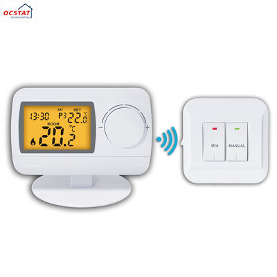Wall-mounted RF Room 230V Thermostat White Customized Shell Color Smart Temperature Regulator Supporting Remote Control and Easy Installation