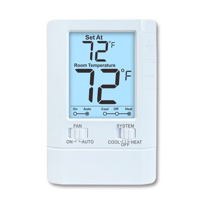 Temperature Control Ranges 44°F To 90°F Wired Room Non-Programmable Thermostat With Accuracy Plus Or Minus 1 Degree Celsius And Size 86mm Width 125mm Height 27mm Depth