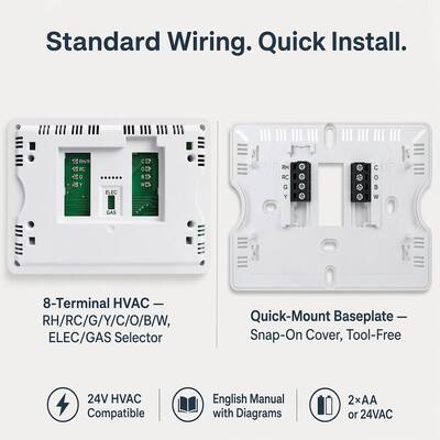 Conventional 24V Single Stage Non Programmable 1 Heat 1 Cool Thermostat Temperature Ranges 32°F to 99°F Designed for Easy and Consistent Temperature Management