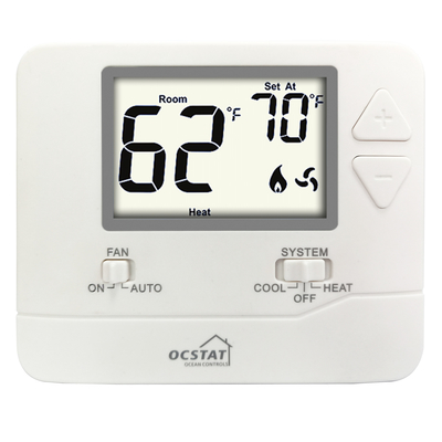 Riseem 24V Non Programmable Thermostat LCD Digital Temperature Controller 1 Heat 1 Cool