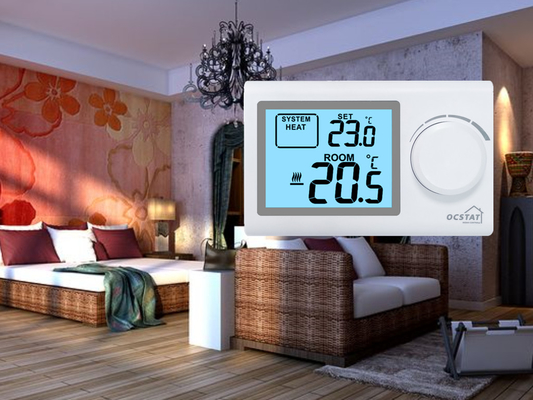Riseem White Color Shell Digital Non Programmable Heating Room Thermostat for HVAC System