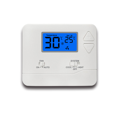 Riseem White LCD Display Digital Room Non-programmable Thermostat For HVAC Systems