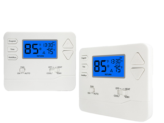 FCC 2 Heat / 1 Cool ABS Programmable Digital Room Heat Pump Riseem Thermostat HVAC