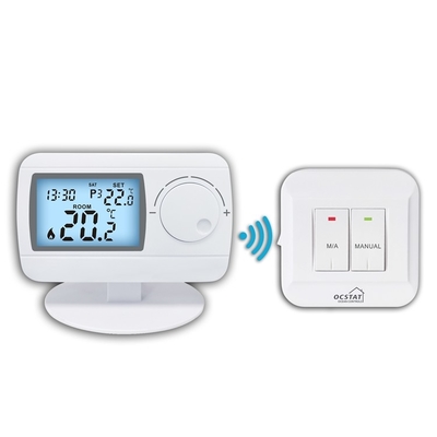 Riseem 230V ABS Wireless Gas Boiler Room Thermostat NTC Sensor For Floor Heating
