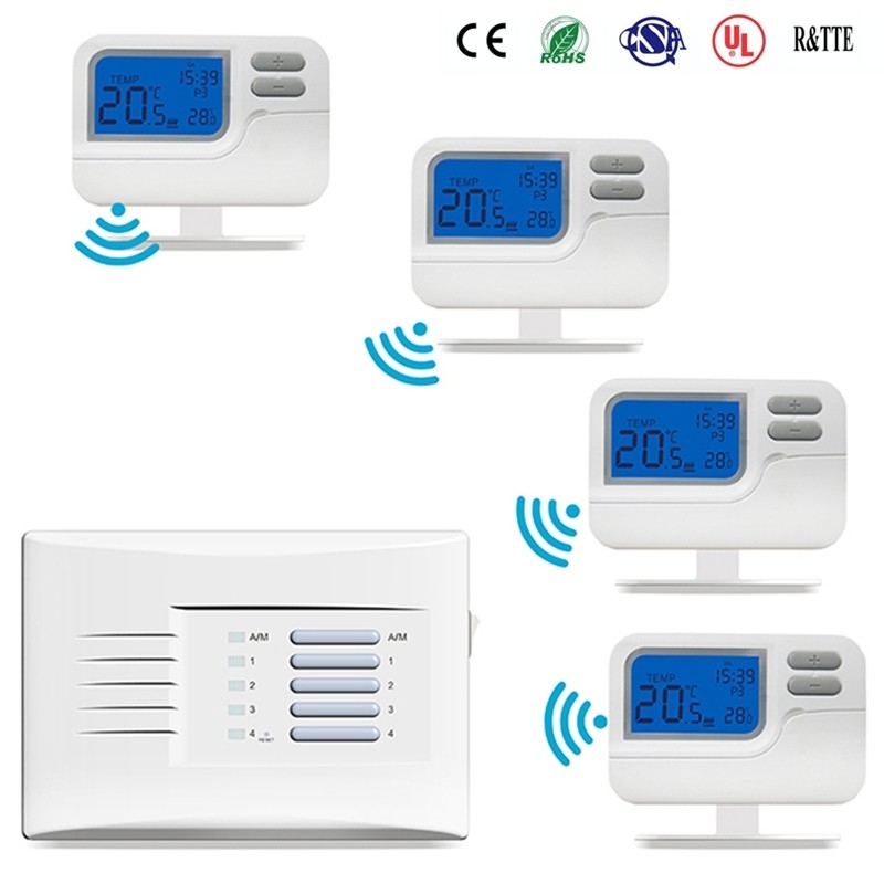 Battery Supply Digital Temperature Control Heating Riseem Thermostat with Keypad lockout
