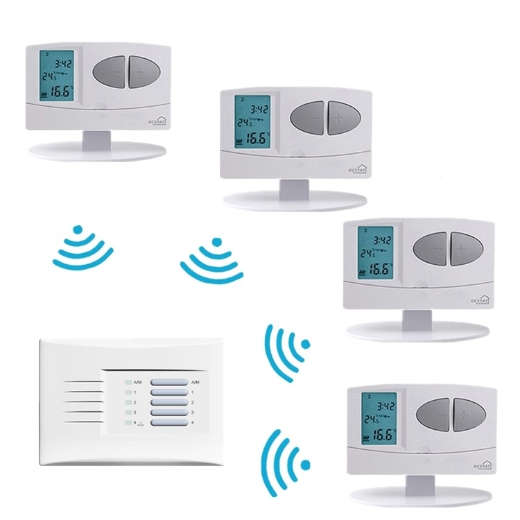 2*AA Size Battery 6 Time 6 Temp per Day 7 Day 5/2 or 24 Hour Programming Options 868Mhz Wireless digital heating room thermostat