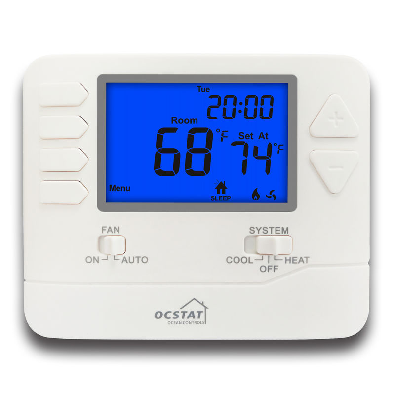High Temperature Thermostat Non Programmable Thermostat with Blue Backlight and Heating And Cooling Mode Switch