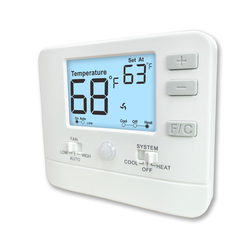 44°F 90°F 7°C 32°C Temperature Control Ranges Electronic PTAC Room Thermostat With Energy-Saving Mode（Infrared Human Sensor）