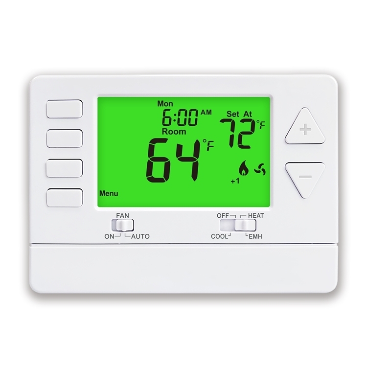 Riseem 24V Non-programmable Commercial Heat Pump Thermostats in White for Large Buildings