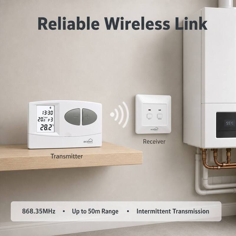 Heating System Operation Mode 7 Day Programmable wireless boiler Thermostat Engineered For Conventional Or Boilers Supporting HVAC Management