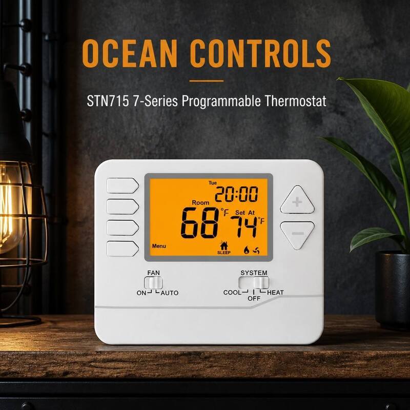24V Digital LCD 2 Heat 2 Cool Adjustable Air Conditioner Home Thermostat for Temperature Control