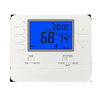 ±1C सटीकता बैटरी बिजली की आपूर्ति और सटीक तापमान समायोजन के लिए एलसीडी डिस्प्ले के साथ डिजिटल कमरे थर्मोस्टेट
