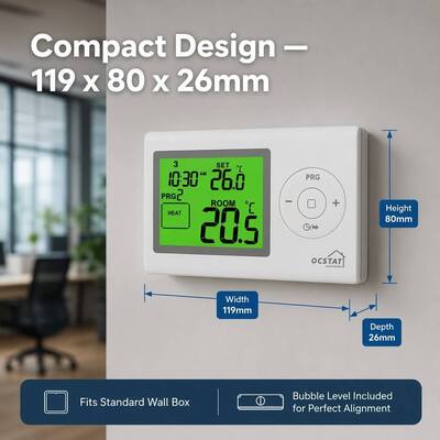 White Color Digital Room Thermostats with Digital Display Style