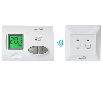 Riseem 868Mhz सफेद इलेक्ट्रॉनिक बड़े बटन डिजिटल होम थर्मोस्टेट फर्श हीटिंग के लिए