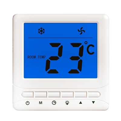 व्हाइट 3 स्पीड 6A डिजिटल FCU थर्मोस्टेट सटीकता ± 1 ° C आसान ऑपरेशन