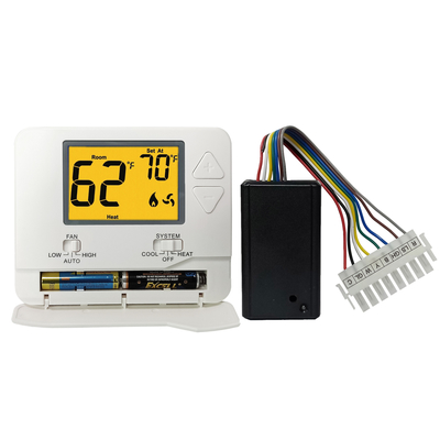 व्हाइट ABS 24VAC / बैटरी संचालित HVAC थर्मोस्टेट